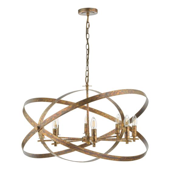 Där Lighting Nitya 8 Light Pendant Mottled Copper