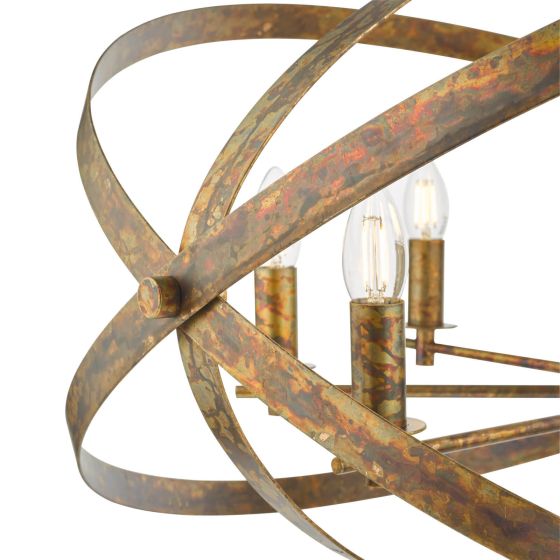 Där Lighting Nitya 8 Light Pendant Mottled Copper