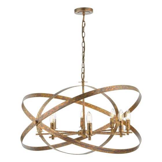 där lighting Nitya 8 Light Pendant Mottled Copper