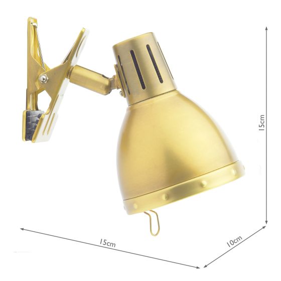Där Lighting Osaka Clip On Spotlight Brushed Brass
