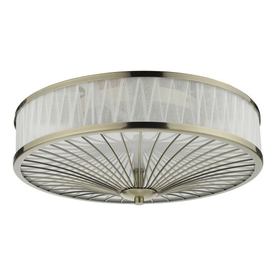 Där Lighting Oslo 3 Light Flush Antique Brass