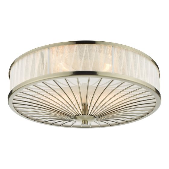 Där Lighting Oslo 3 Light Flush Antique Brass