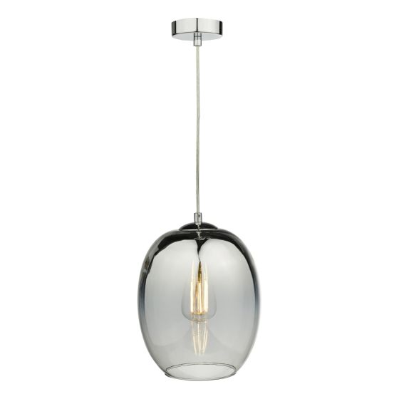 där lighting Patrice 1 Light Pendant Silver Glass