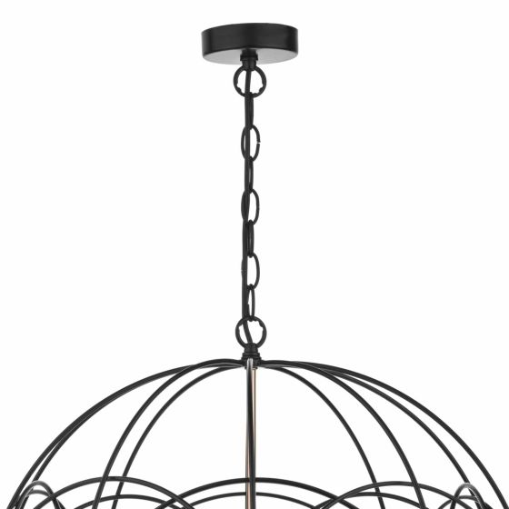 där lighting Phoenix 5lt Pendant Black & Copper