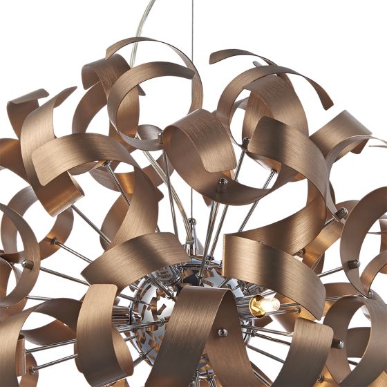 Där Lighting Rawley 9 Light Pendant Brushed Copper