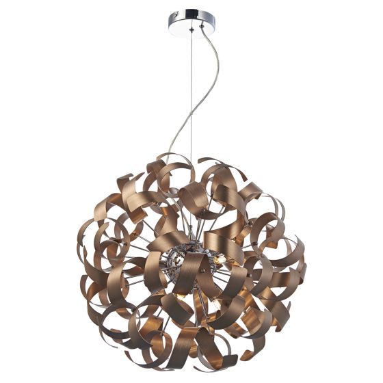Där Lighting Rawley 9 Light Pendant Brushed Copper