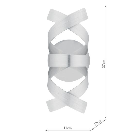 Där Lighting Rawley Wall Light Brushed Aluminium