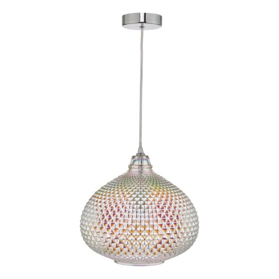 Där Lighting Roisin Pendant Glass & Polished Chrome
