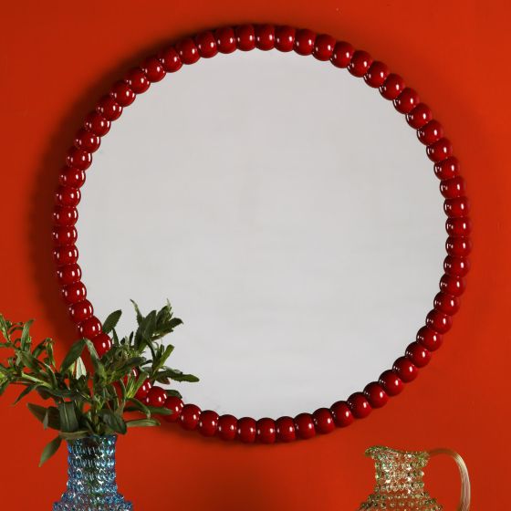Där Lighting Ruan Round Mirror Red 70cm