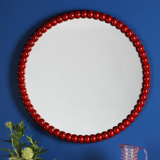 Där Lighting Ruan Round Mirror Red 70cm