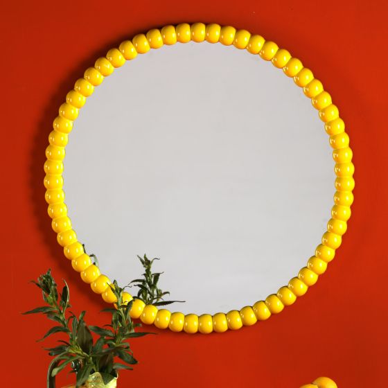 Där Lighting Ruan Round Mirror Yellow 70cm