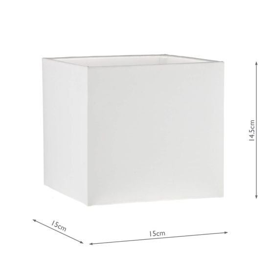 Där Lighting S1106 Ivory Cotton Square Shade 15cm