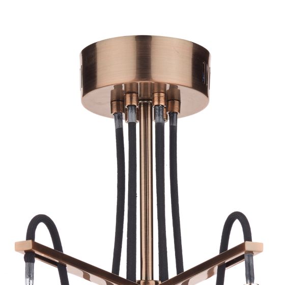 Där Lighting Scroll 6 Light Semi Flush Copper