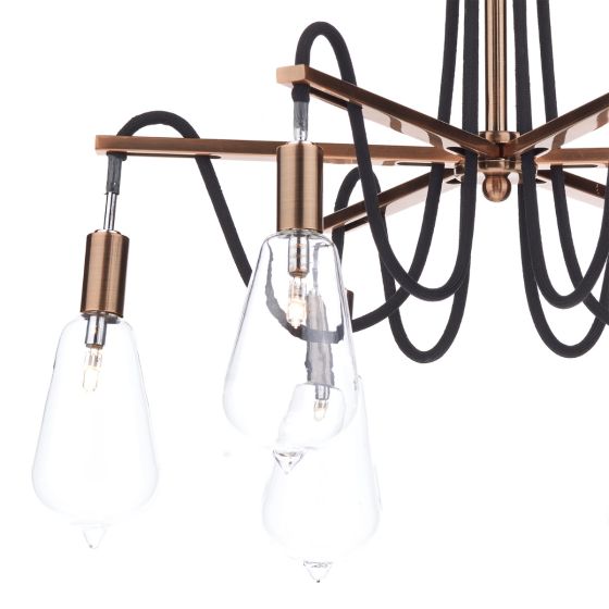 Där Lighting Scroll 6 Light Semi Flush Copper