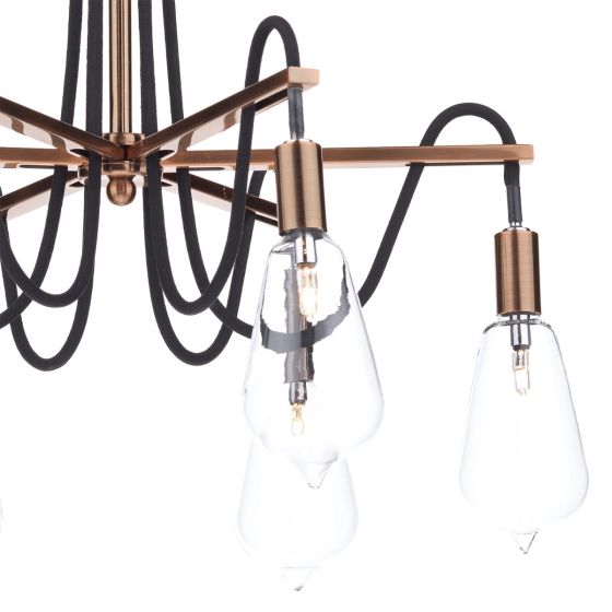 Där Lighting Scroll 6 Light Semi Flush Copper