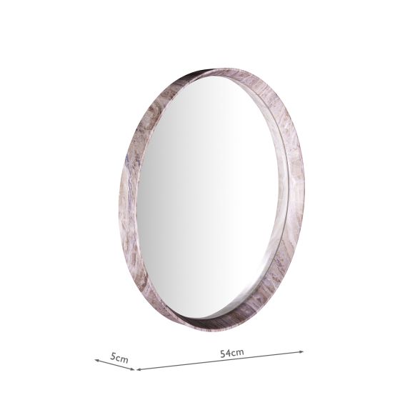 Där Lighting Seyah Mirror Brown Stone Veneer 54cm