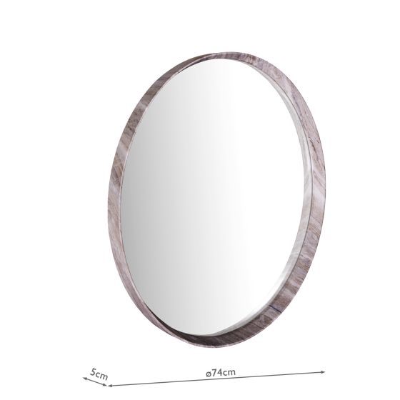 Där Lighting Seyah Mirror Brown Stone Veneer 74cm