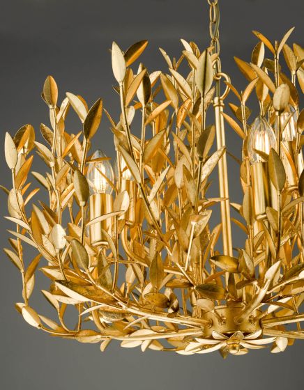 Där Lighting Silvius 9 Light Pendant Gold Leaf