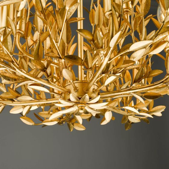 Där Lighting Silvius 9 Light Pendant Gold Leaf