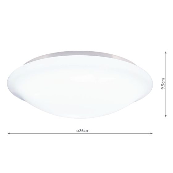 Där Lighting Sky Bathroom Flush White Acrylic IP44
