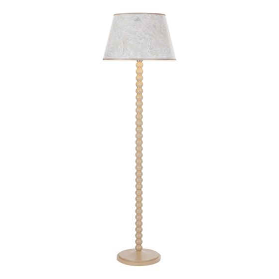 där lighting Spool Floor Lamp Cream With Shade