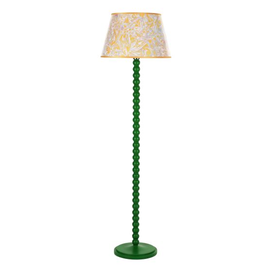 Där Lighting Spool Floor Lamp Green With Shade