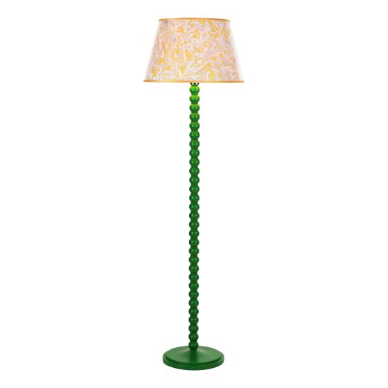 där lighting Spool Floor Lamp Green With Shade