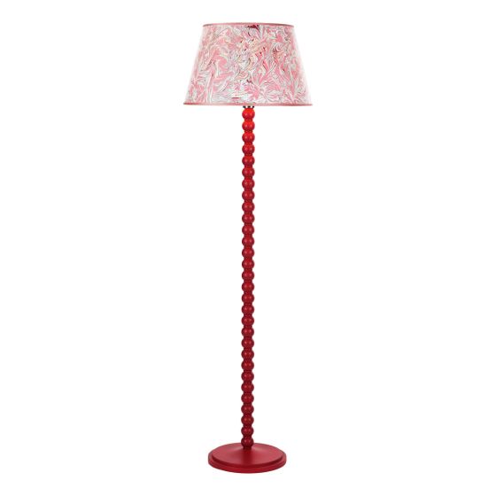 där lighting Spool Floor Lamp Red With Shade