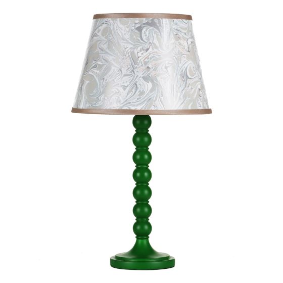 Där Lighting Spool Table Lamp Green With Shade
