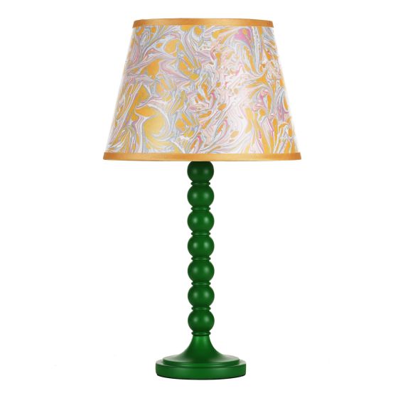 Där Lighting Spool Table Lamp Green With Shade