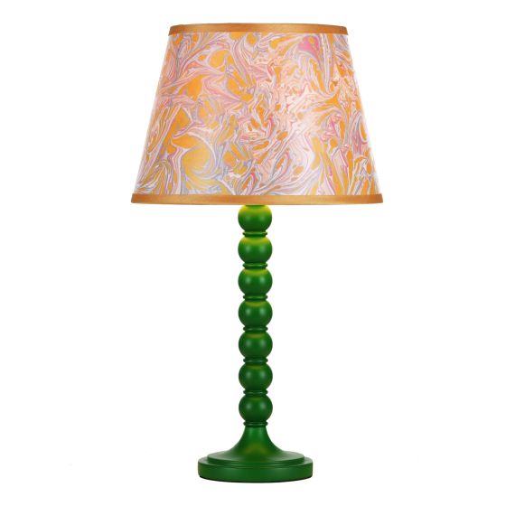 där lighting Spool Table Lamp Green With Shade