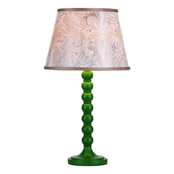 där lighting Spool Table Lamp Green With Shade