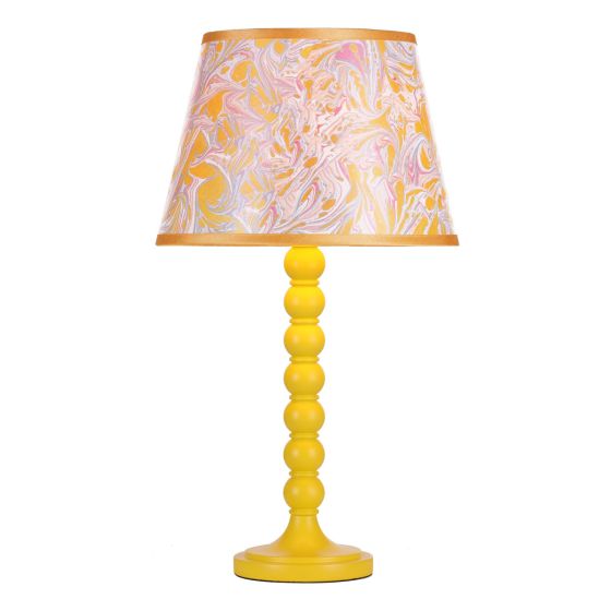 Där Lighting Spool Table Lamp Yellow With Shade
