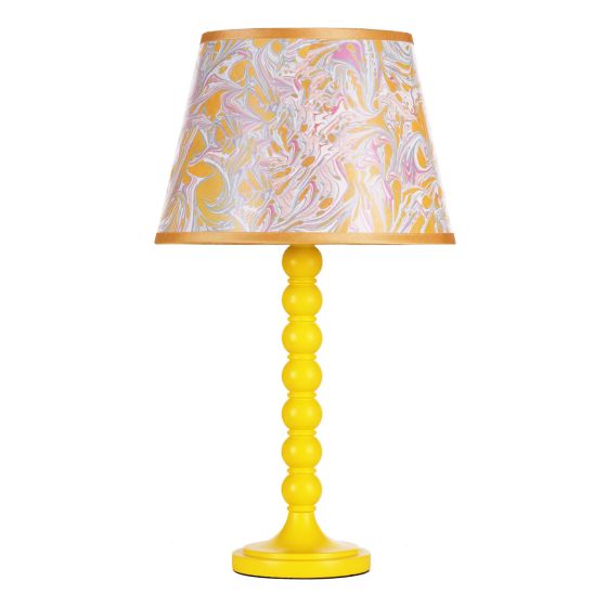 där lighting Spool Table Lamp Yellow With Shade