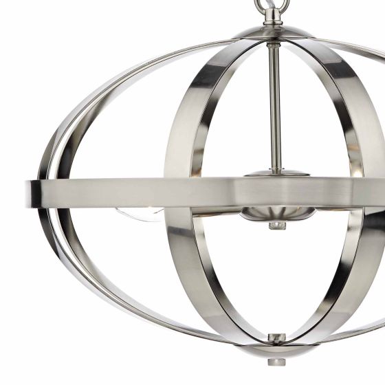 Där Lighting Symbol 3 Light Pendant Satin Chrome