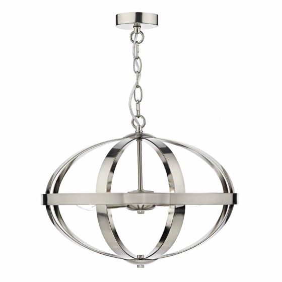 Där Lighting Symbol 3 Light Pendant Satin Chrome