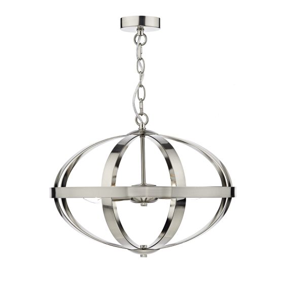 där lighting Symbol 3 Light Pendant Satin Chrome