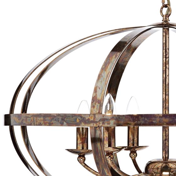 Där Lighting Symbol 6 Light Pendant Petrol Copper