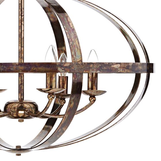 där lighting Symbol 6 Light Pendant Petrol Copper