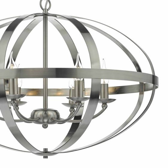 Där Lighting Symbol 6lt Pendant Satin Chrome