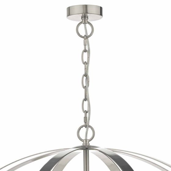 där lighting Symbol 6lt Pendant Satin Chrome