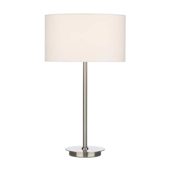 där lighting Table Lamp Satin Chrome With Shade