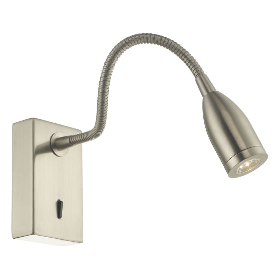 där lighting Tadley Wall Light Satin Nickel LED
