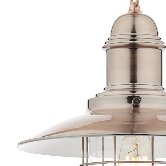 där lighting Terrace 1 Light Pendant Copper