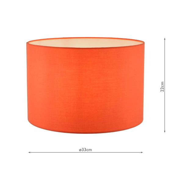 Där Lighting Toledo Orange Cotton Drum Shade 33cm