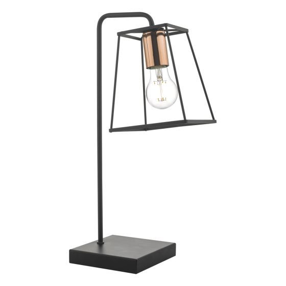 där lighting Tower Table Lamp Black & Copper