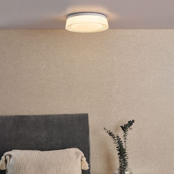 Där Lighting Udell Flush White Acrylic LED