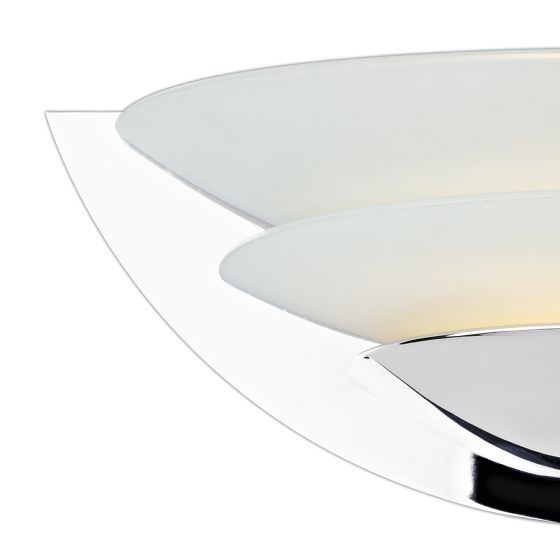 Där Lighting Una Glass 2 Disc Wall Bracket Chrome