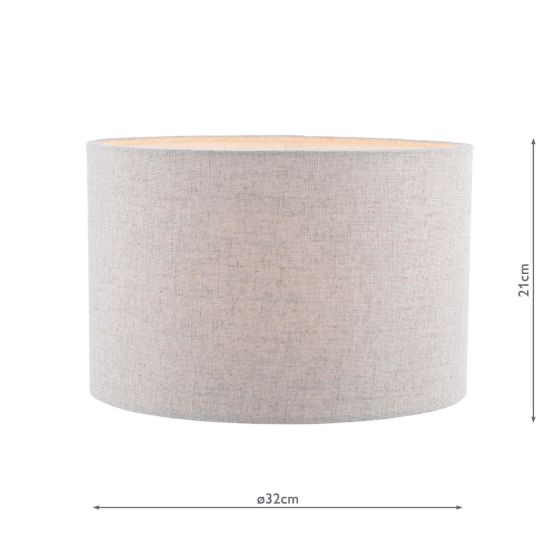 Där Lighting Urn Natural Linen Drum Shade 32cm