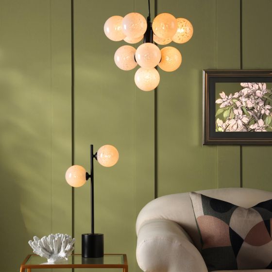 Där Lighting Vine 10 Light Pendant Satin Black
